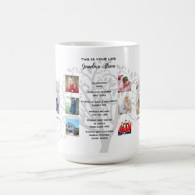 Heritage Oma FOTO COLLAGE Kaffeetasse (Mittel)