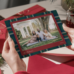 Heritage Preppy Karo Weihnachtsfoto Feiertagskarte