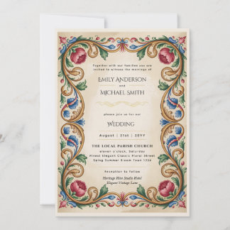 Heritage | Renaissance Vintage Floral Wedding Einladung