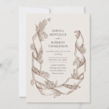 Heritage Rustic Sunflower Ribbon Botanical Wedding