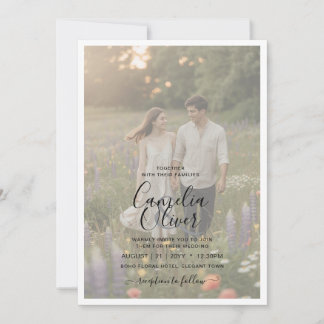 Heritage Soft Opaque Photo Overlay Wedding Einladung