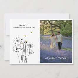 Heritage Wildflower and Bees PHOTO Thank You Card Einladung