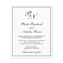 Herkömmliche Einladung zum Hochzeitsfeiern für Mon