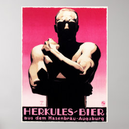 HERKULES BIER Ludwig Hohlwein Poster