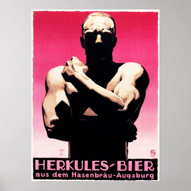 HERKULES BIER Ludwig Hohlwein Poster (Vorne)
