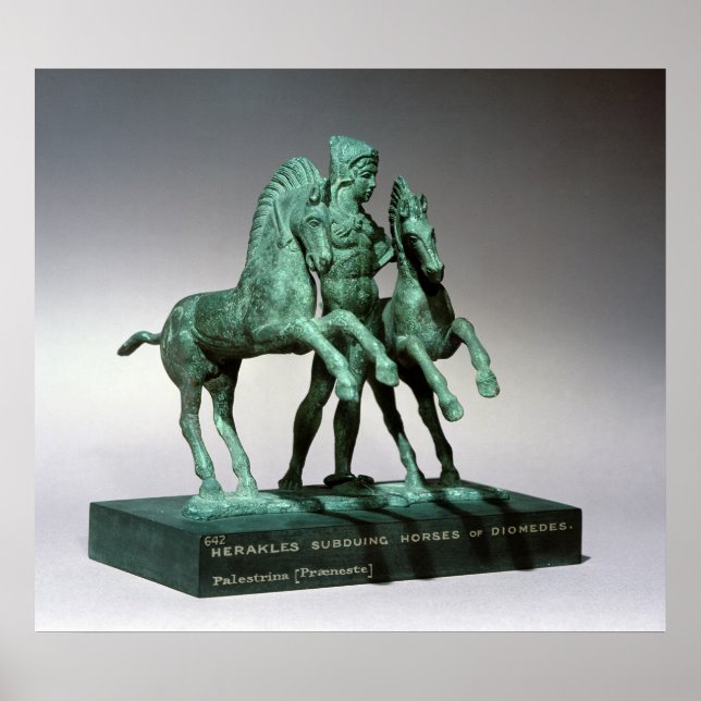 Herkules, die die Pferde von Diomedes unterdrücken Poster (Vorne)