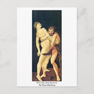 Herkules und Antaeus von Hans Baldung Postkarte