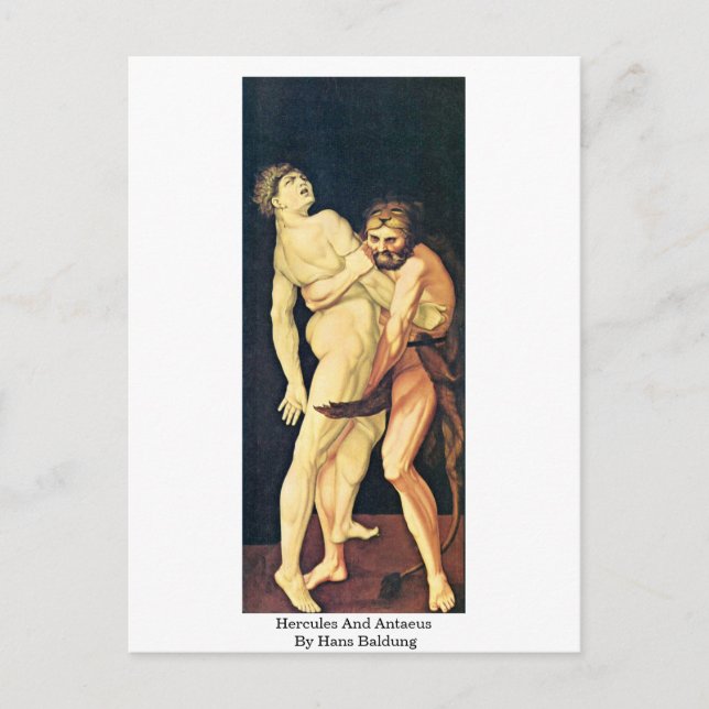 Herkules und Antaeus von Hans Baldung Postkarte (Vorderseite)
