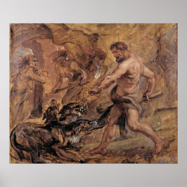 Herkules und Cerberus Poster (Vorne)
