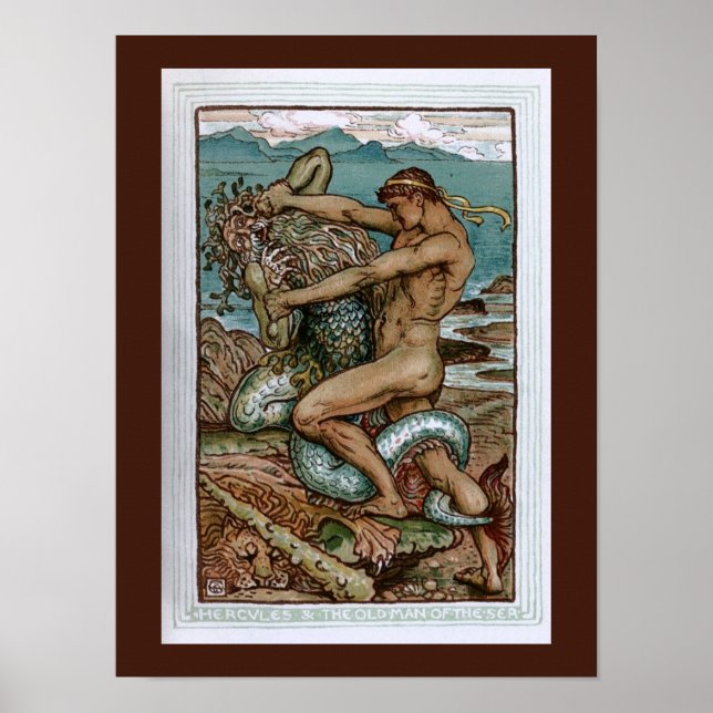 Herkules und der alte Mann des Meeres Poster (Vorne)