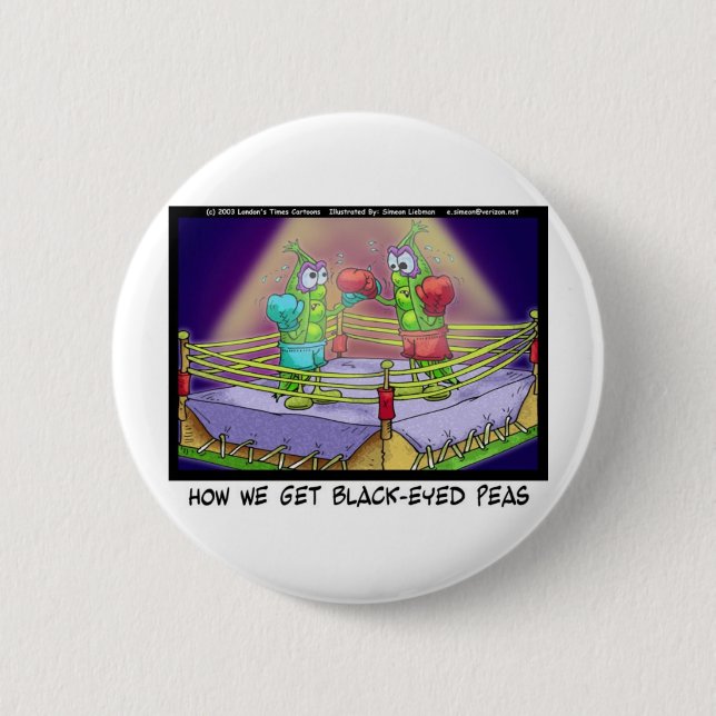 Herkunft der schwarzen Augerbsen Funny Boxing T-Sh Button (Vorderseite)
