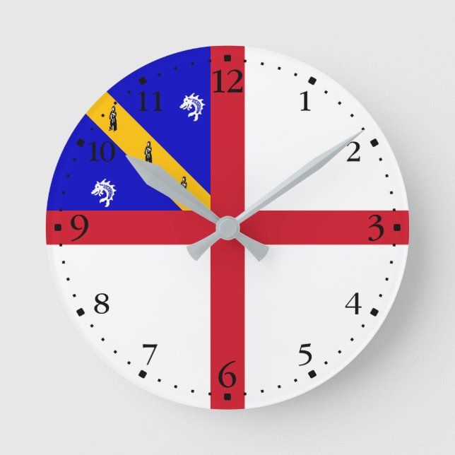 Herm Flag Runde Wanduhr (Vorderseite)