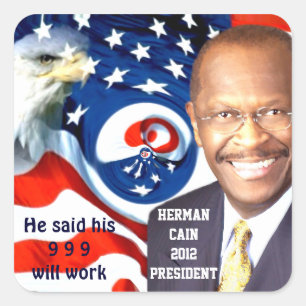 Herman Cain 2012 Quadratischer Aufkleber