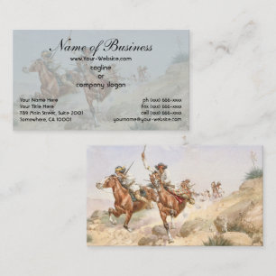 Herman W Hansen Apache-Indianer auf Pferden Visitenkarte
