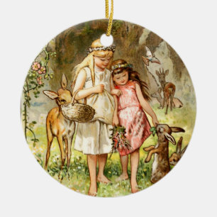 Hermann Vogel - Schneewittchen und Rosenrot Keramikornament