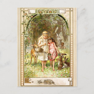Hermann Vogel - Schneewittchen und Rosenrot Postkarte