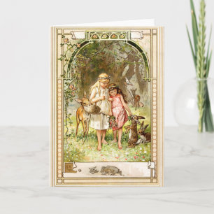 Hermann Vogel - Snow White and Rose Red Karte