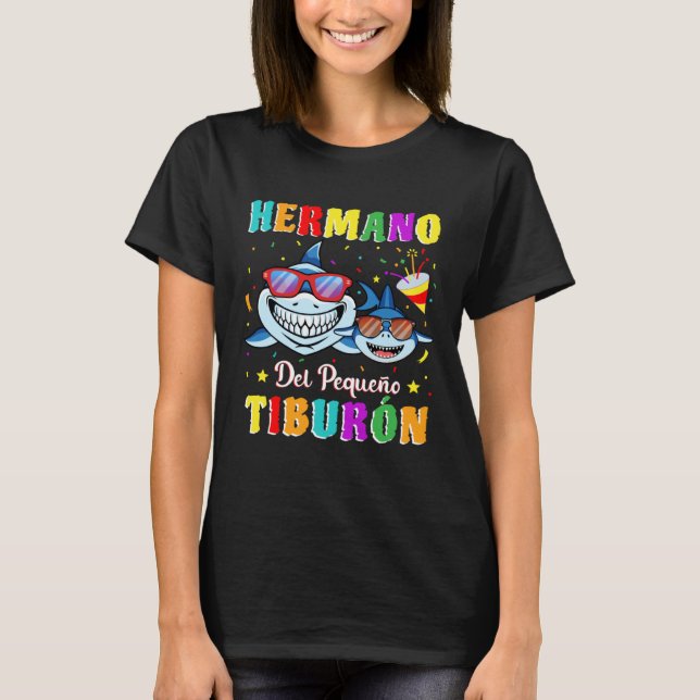 Hermano del Pequeño Tiburón fiesta de cumpleaños t T-Shirt (Vorderseite)