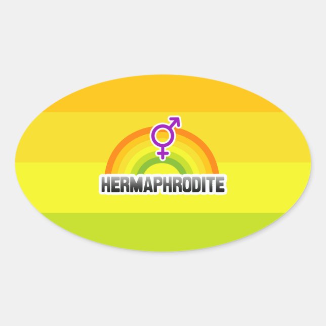 HERMAPHRODITE RAINBOW OVALER AUFKLEBER (Vorderseite)