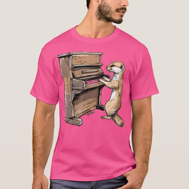 Hermelin beim Klavierspielen T-Shirt (Vorderseite)