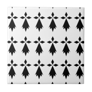 Hermelin Fahne die Bretagne Fliese