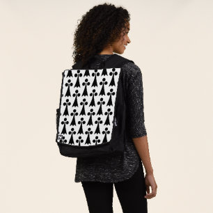 Hermelin-Muster, Mittelalterliches Muster, Schwarz Rucksack