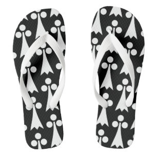 Hermelin-Muster, Mittelalterliches Muster, Weiß au Flip Flops