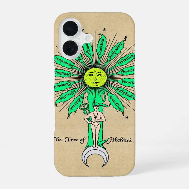 Hermes Baum der Alchemie iPhone 16 Hülle (Rückseite)