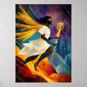Hermes - Cubist Minimalistisch Legend - Messenger Poster