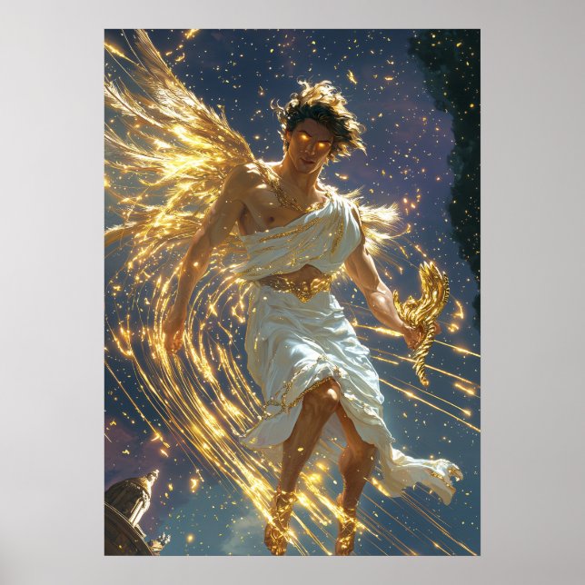 Hermes, Gesandter der Götter - Göttliche Geschwind Poster (Vorne)