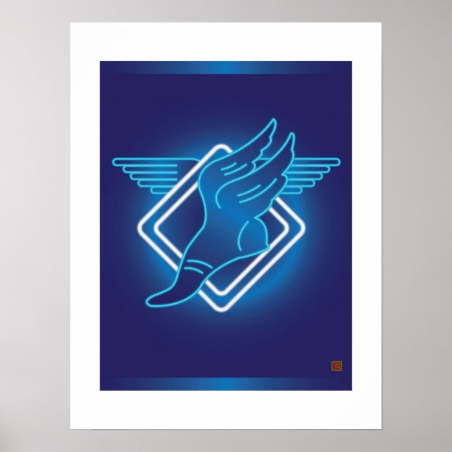Hermes Winged Sandal-Print Poster (Vorne)