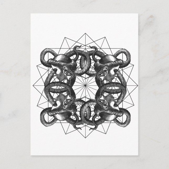 Hermetica Moderna - Medusa Intertwined Einladungspostkarte (Vorderseite)