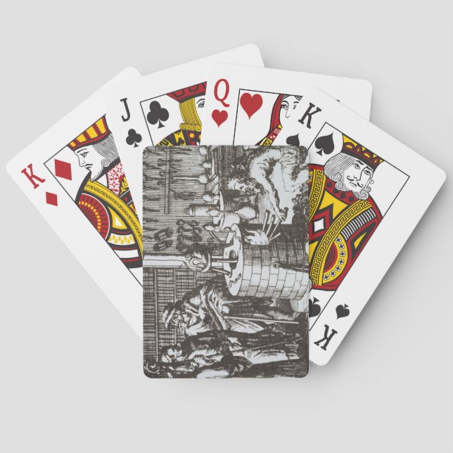 Hermetische Philosophen und ein Alchemist, von Spielkarten (Rückseite)