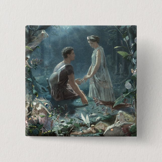 Hermia Lysander & Feen Sommernachtstraum Button (Vorderseite)