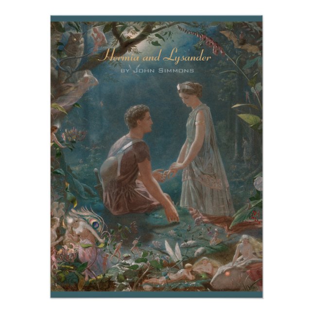 Hermia und Lysander John Simmons Shakespeare Poster (Vorderseite)
