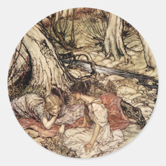 Hermia und Lysander Runder Aufkleber