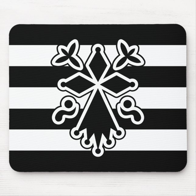 Hermine bretonne en gha du (weiß und schwarz) mousepad (Vorne)