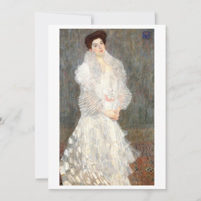 Hermine Gallia von Gustav Klimt zum Download Einladung (Vorderseite)
