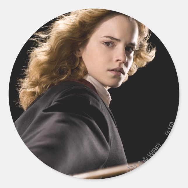 Hermione Granger bereit zur Aktion Runder Aufkleber (Vorderseite)