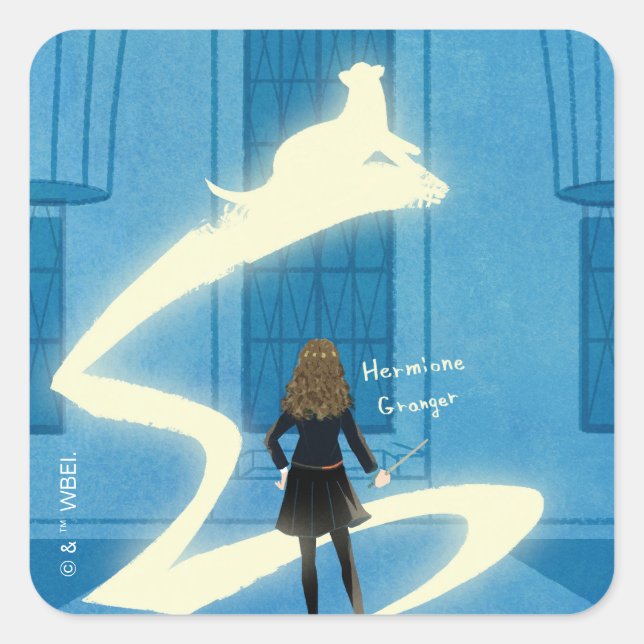 Hermione Granger Patronus Painting Quadratischer Aufkleber (Vorderseite)