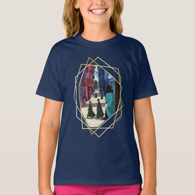Hermione, HARRY POTTER™, & Hagrid in Diagon Alley T-Shirt (Vorderseite)