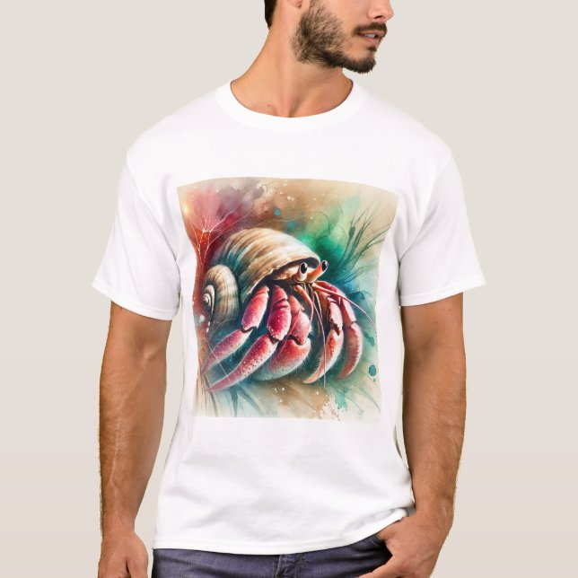 Hermit Crab 090724AREF102 - Watercolor T-Shirt (Vorderseite)