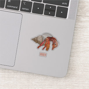 Hermit Crab Cartoon Illustration Aufkleber