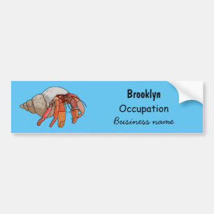 Hermit Crab Cartoon Illustration Autoaufkleber