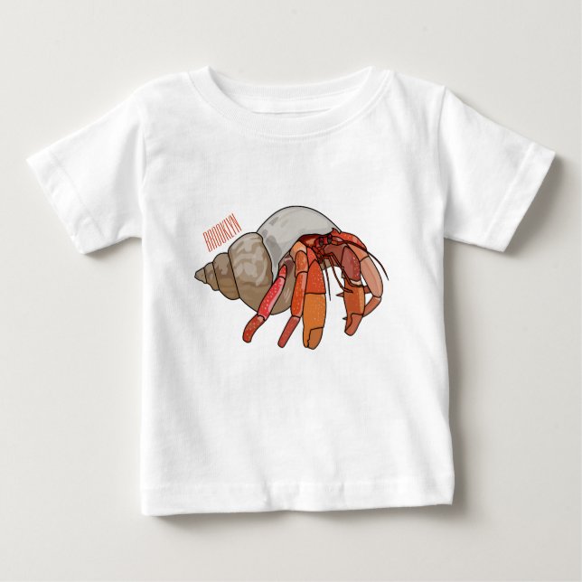 Hermit Crab Cartoon Illustration Baby T-shirt (Vorderseite)