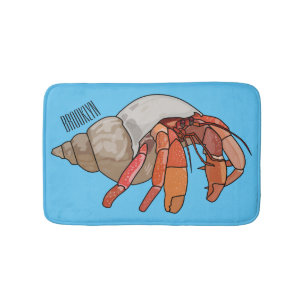 Hermit Crab Cartoon Illustration Badematte