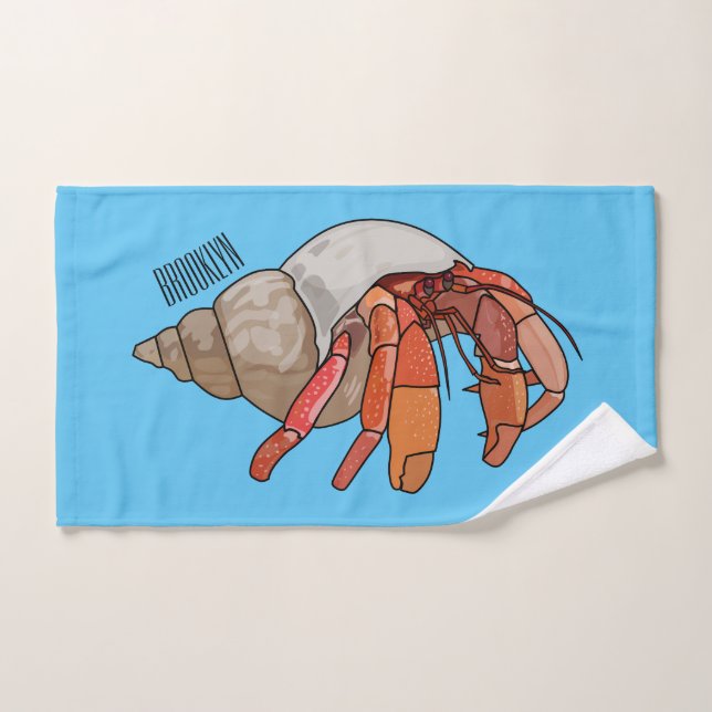 Hermit Crab Cartoon Illustration Badhandtuch Set (Handtuch)