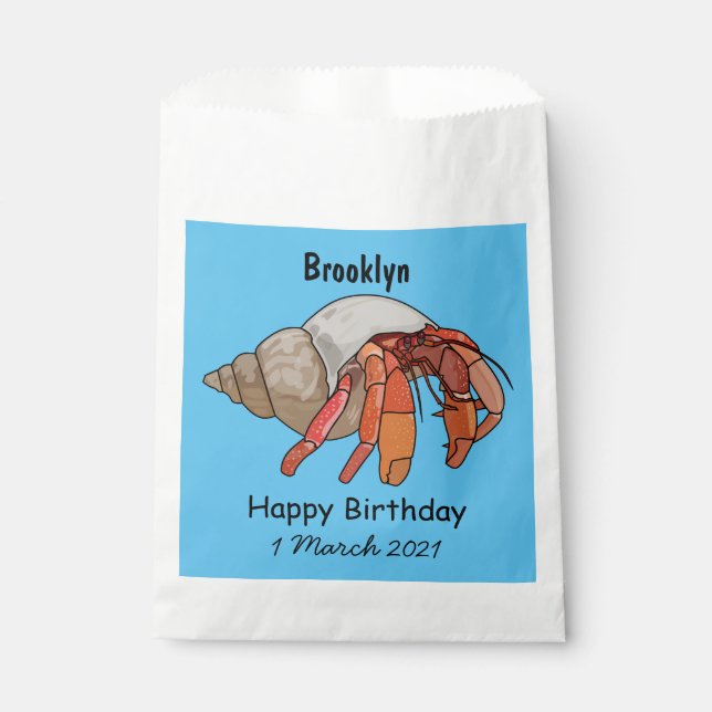 Hermit Crab Cartoon Illustration Geschenktütchen (Vorderseite)