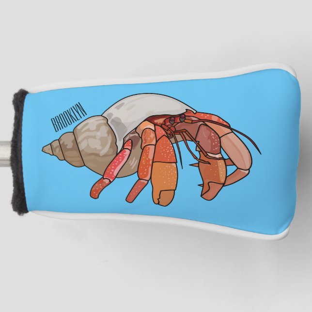 Hermit Crab Cartoon Illustration Golf Headcover (Vorderseite)