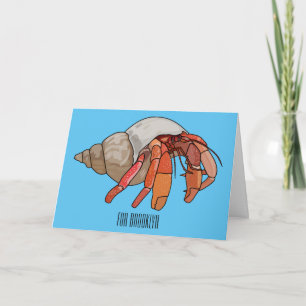 Hermit Crab Cartoon Illustration Karte